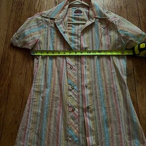 Vintage Miller Stripes Short Sleeve Western Wear Shirt